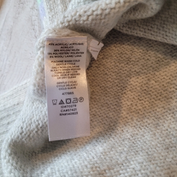 Loft Striped Light Gray Mint Lavender Sweater XS - Picture 7 of 7